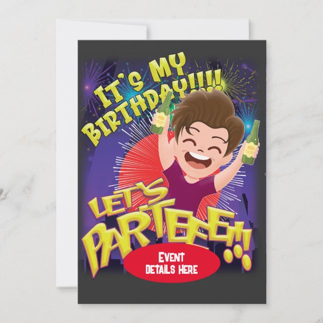 Convite É o meu aniversário - Parceiro Vamos! (Frente)