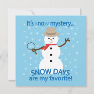 Convite É o mistério da Detetive Snowman Blue