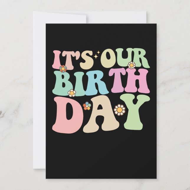 Convite É o nosso substituto de aniversário dos gêmeos (Frente)