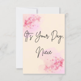 Convite É o seu dia, carta de aniversário mínima da sobrin