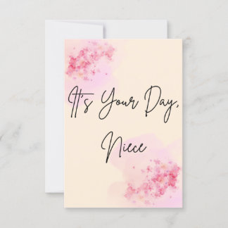 Convite É o seu dia, carta de aniversário mínima da sobrin