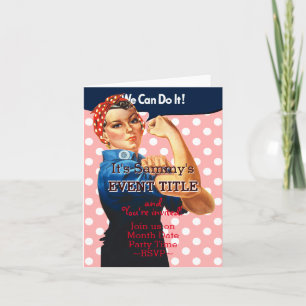 Convite É o seu Rosie Party 12 linhas 2 personalizadas