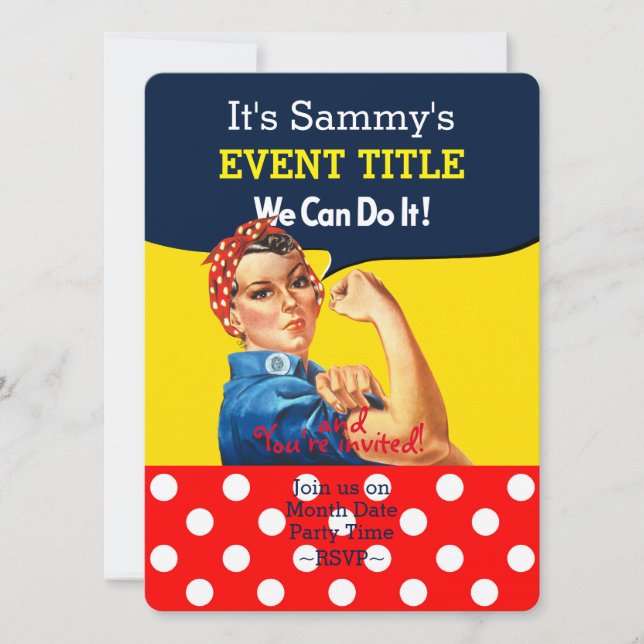 Convite É o seu suprimento personalizado do Rosie Party (Frente)