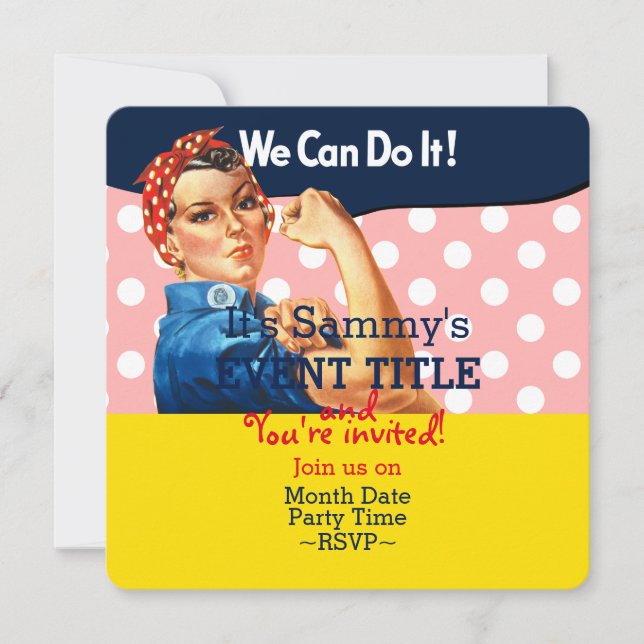 Convite É o seu suprimento personalizado do Rosie Party (Frente)