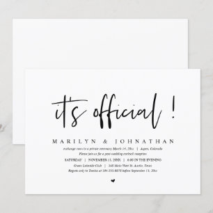 Convite É oficial, Jantar e Festa de Casamento Intimo