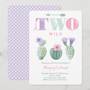 Convite É partido selvagem do cacto do aniversário da