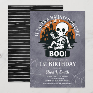 Convite É preciso o primeiro aniversario de Halloween da V