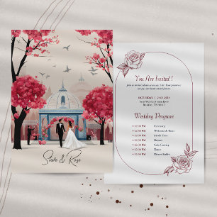 Convite e Programa de Casamento Rosa