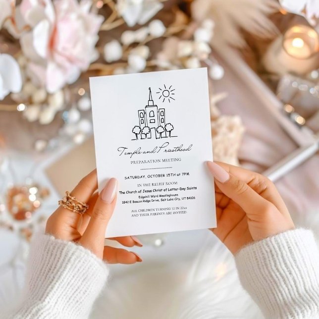 Convite e programa para pré-visualização do templo (LDS Temple And Priesthood Preview Invite & Program)