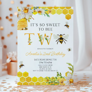 Convite É tão doce em ser duas festas segundo aniversário