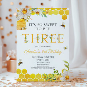 Convite É tão doce em ser uma festa de três aniversário de