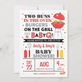 Convite É um Baby Q para Gêmeos