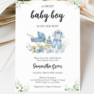 Convite É um Banho de Bebê Roupas de Bebê Menino