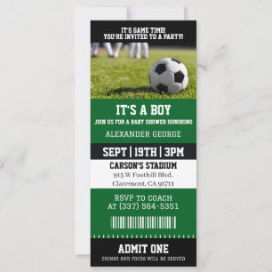 Convite É Um Bilhete de Chuveiro de Bebê de Futebol Mascul