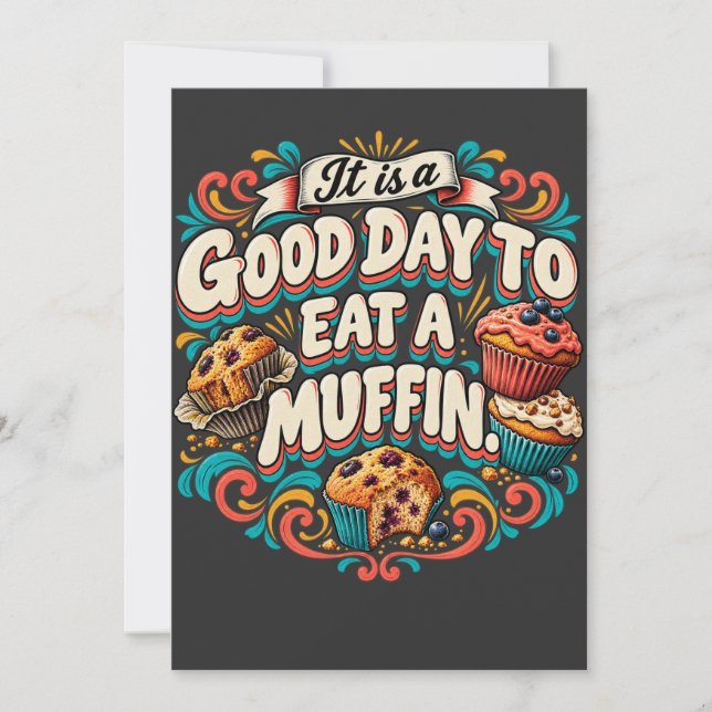 Convite É um Bom Dia para Comer um Muffin (Frente)