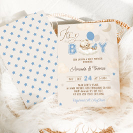 Convite É um Chá de Bebê do Menino Urso Azul