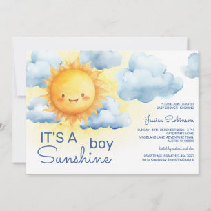 Convite É um Chá de Bebê Sunshine Boy
