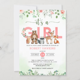 Convite É um chá de fraldas de animais florestais