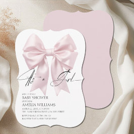 Convite É Um Chá de fraldas De Arco Rosa Suave Elegante