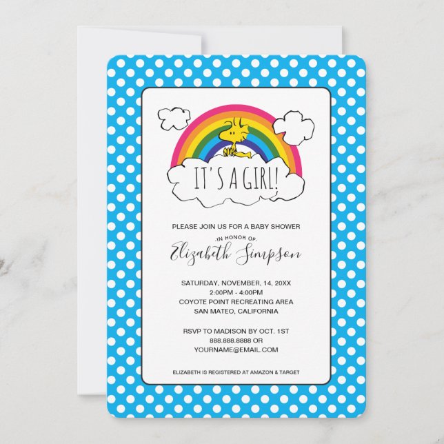 Convite É um Chá de fraldas de Garota (Frente)