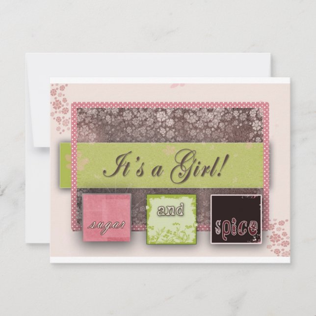 Convite É um Chá de fraldas de Garota (Frente)