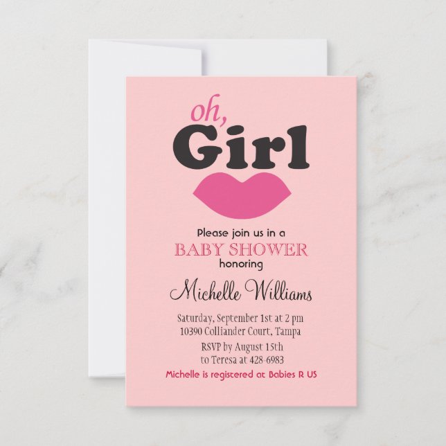 Convite É um Chá de fraldas de Lábios (Frente)