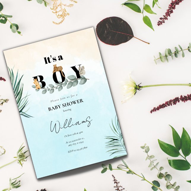 Convite É um chá de fraldas de safari (Criador carregado)