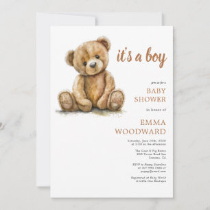 Convite É um Chá de fraldas de Urso de Teddy