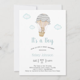 Convite É um Chá de fraldas de Urso de Teddy Woodland