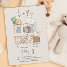 É um Chá de fraldas do Boy Boho Nursery
