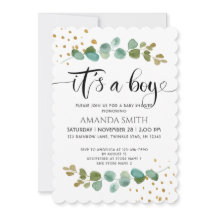 É um Chá de fraldas Eucalipto Menino Elegante