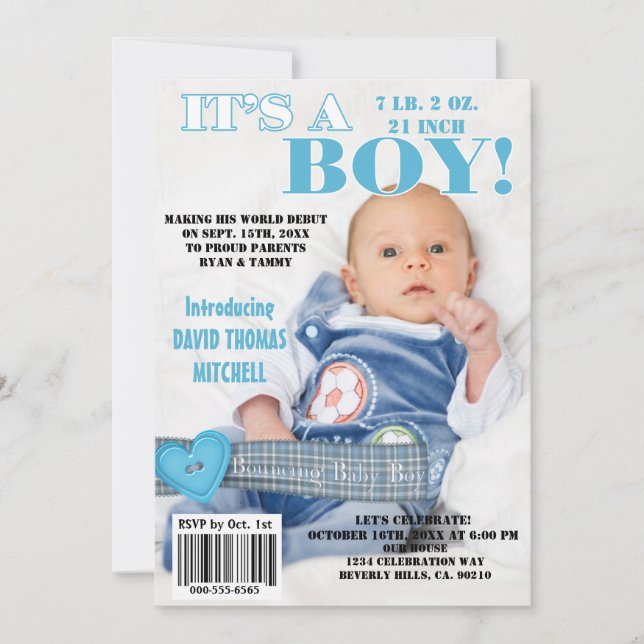 Convite É um Cobrir da revista Baby Boy (Frente)