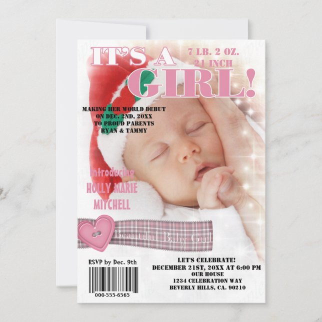 Convite É um Cobrir da revista Baby Girl (Frente)