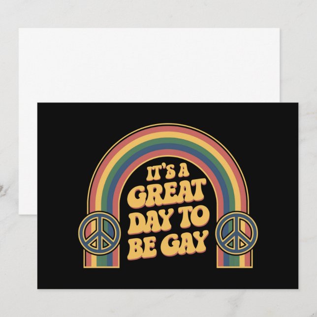 Convite É um dia Excelente para ser Gay LGBTQ Pride Mês (Frente/Verso)