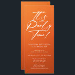 Convite É um Elegante Simples do aniversário de 40 anos do<br><div class="desc">É o Convite Elegante Simples de Convite Elegante para 4ª Festa de aniversário do Partido, 40º Quarenta, com um design minimalista com o texto "It's Party Time!" na tipografia moderna do roteiro de caligrafia branca e personalizado abaixo com seu texto personalizado. O estilo e a cor da fonte de texto...</div>