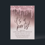 Convite É um Festa Rosa-Rosa, 60º Aniversário<br><div class="desc">Seus hóspedes saberão que esta será uma festa divertida apenas olhando para este convite! Este design apresenta uma tipografia divertida,  um fundo rosa e um monte de brilho!</div>