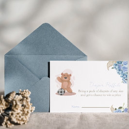 Convite É um garoto urso fralda giro chá de fraldas de rif