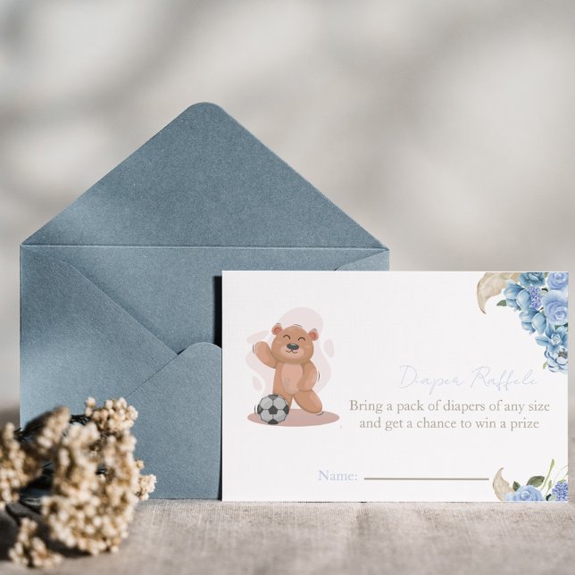 Convite É um garoto urso fralda giro chá de fraldas de rif (Criador carregado)