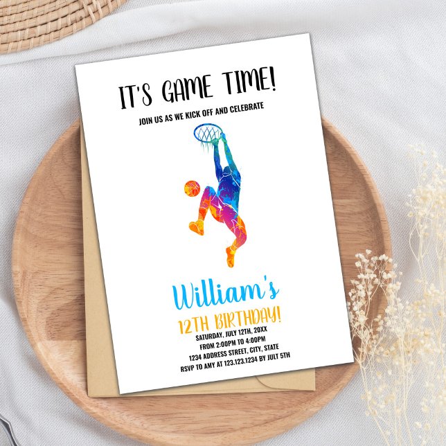 Convite É um jogo de basquete (It's a Game Time Basketball Invitations)
