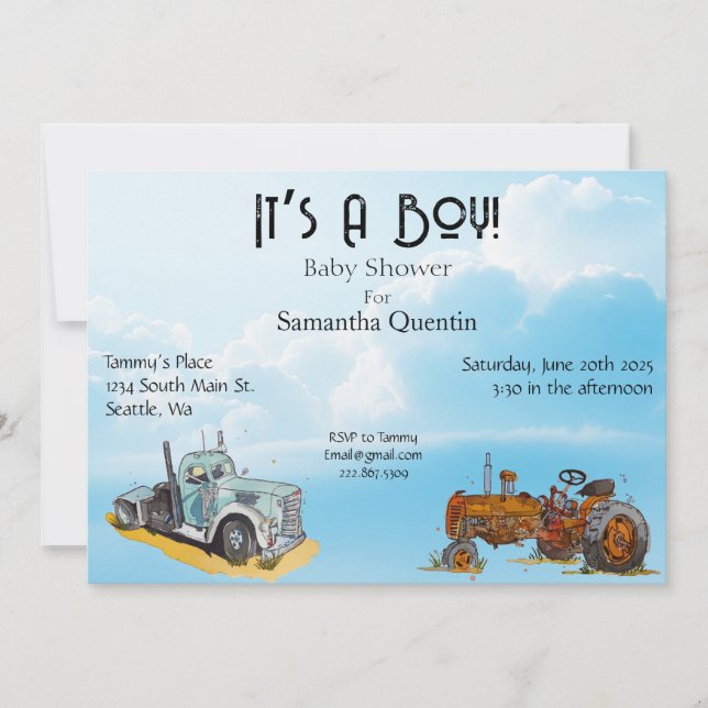 Convite É um menino! (Frente)