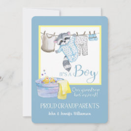 Convite É um menino - vovós orgulhosos anunciam a partida