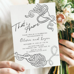 Convite É um Noivado de massas mais divertido