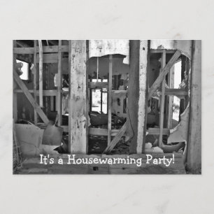 Convite É um partido do Housewarming! a casa destruída