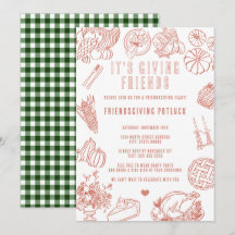 É um Potluck de Ação de Graças entre Amigos Casuai