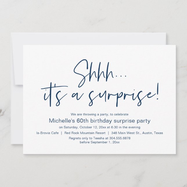 Convite É uma celebração de Festas de aniversário surpresa (Frente)