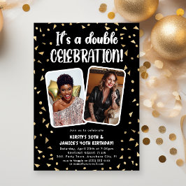 Convite É uma Festa de Aniversário com Foto de Dupla Celeb