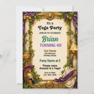 Convite É Uma Festa de Toga Aniversário Adulto