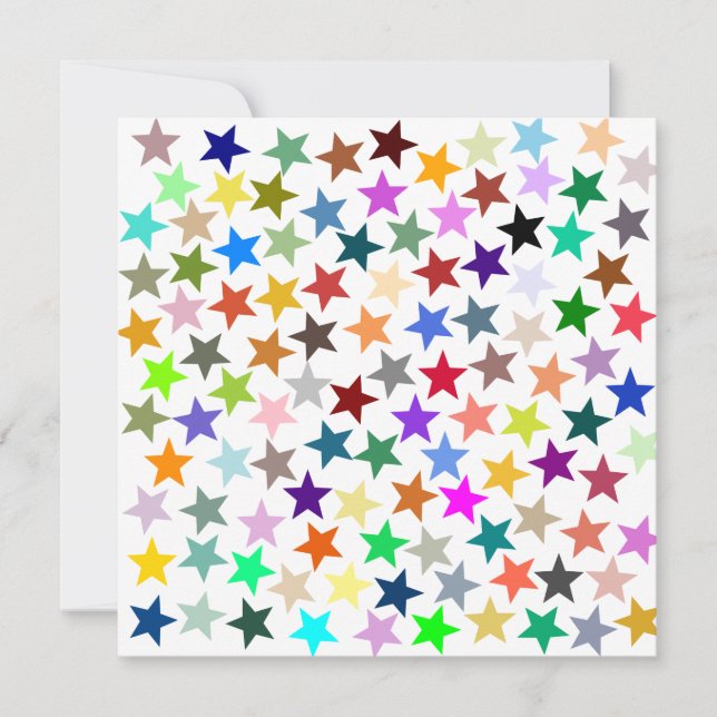 Convite É uma Festa do Arco-Íris, Padrão de Estrelas Multi (Frente)