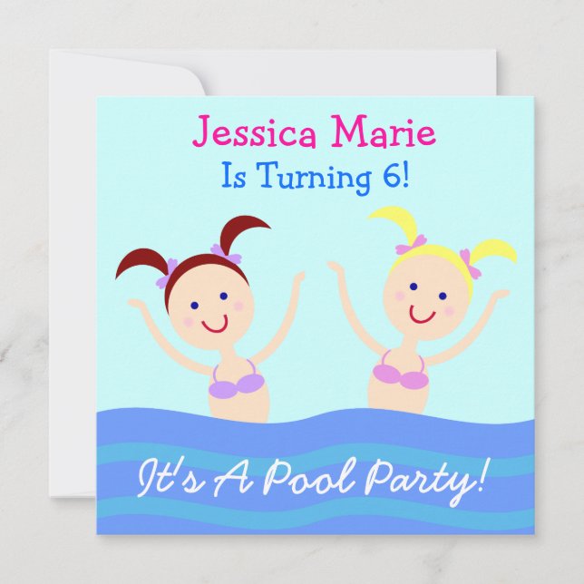 Convite É uma festa na piscina! (Frente)
