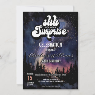 Convite  É uma Festa Surpresa   Noite Estrelada